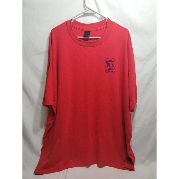 Quaker Oats Quaker Columbia Team Red Vintage T Shirt Size 5XL - Picture 1 of 5